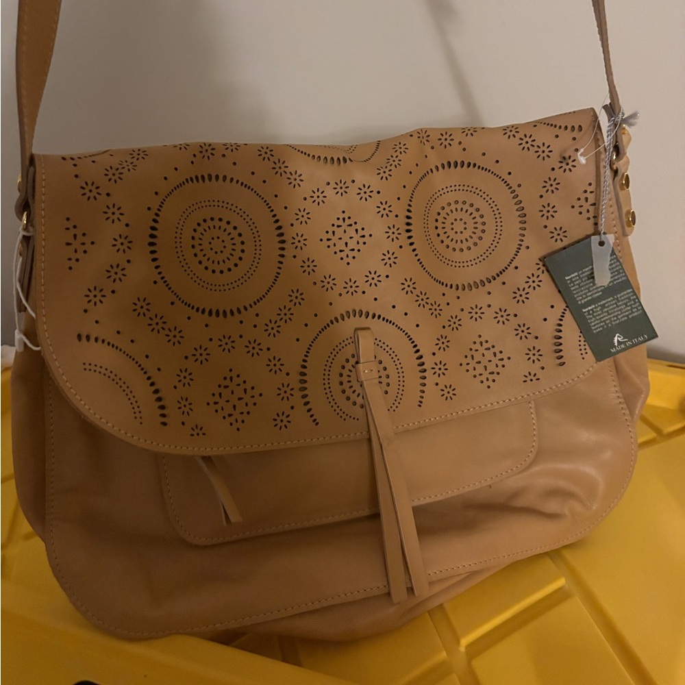 Nardelli Tan Brown Large Satchel Bag NWT